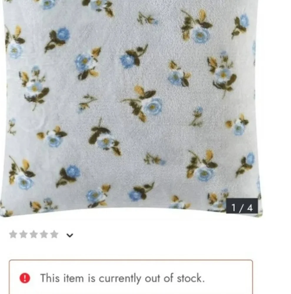 Rachel Ashwell Eleanor Floral Printed Royal Plush Shabby Chic Pillow NWT RETIRED